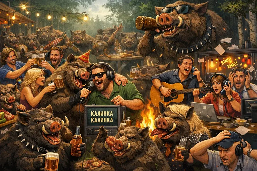 Кабаны-каннибалы повеселились на корпоративе радийщиков