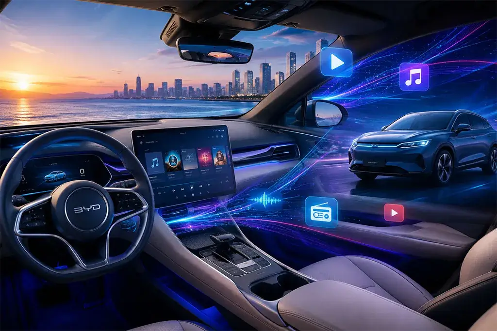 BYD внедрит мультимедийную платформу DTS AutoStage в свои электромобили